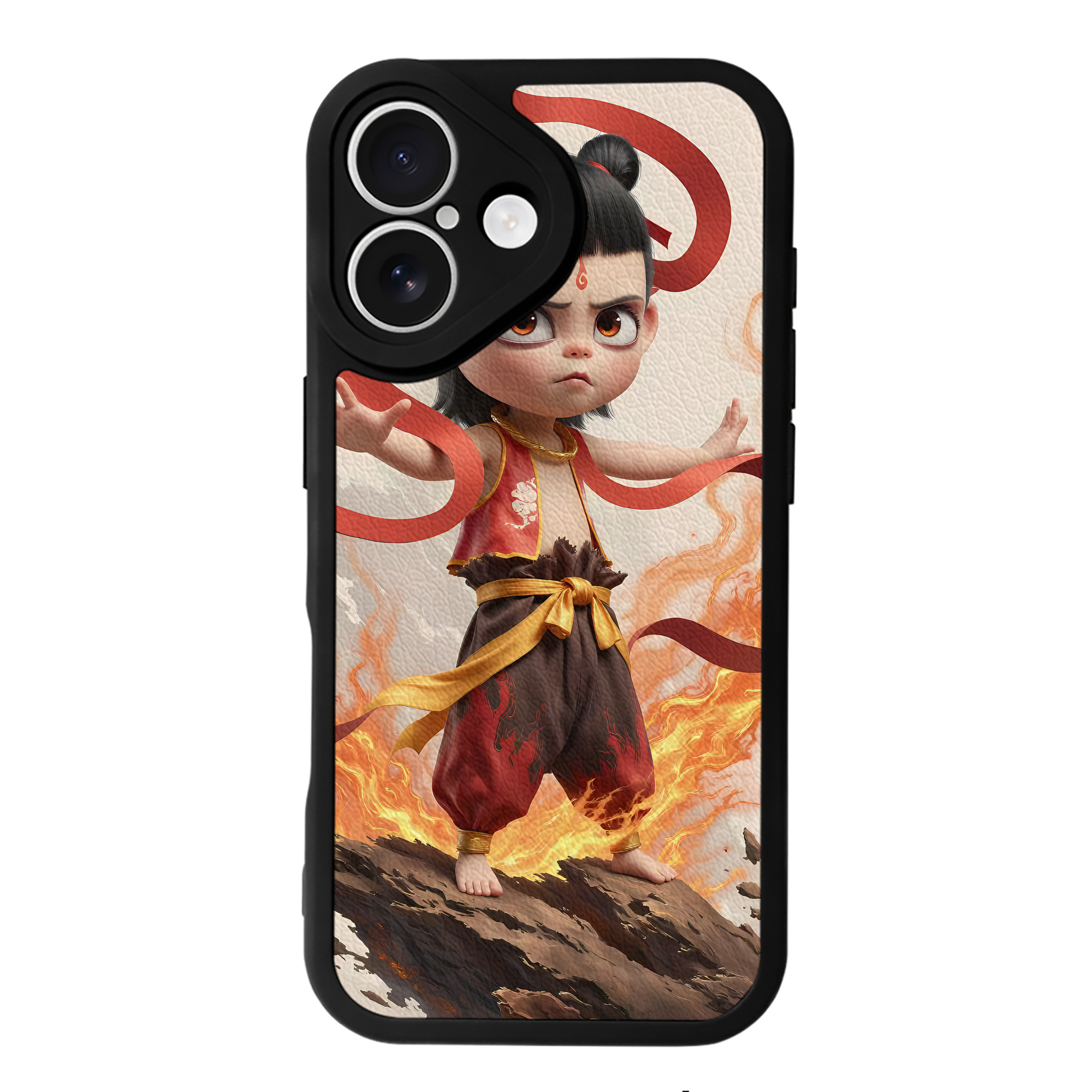 （画像用） Ne Zha 2 ナタ 魔童の大暴れ 【iPhone 16シリーズ対応】シリコンスマホケース（レザー調） 材質：シリコン